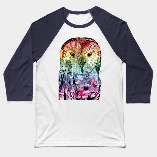 Wise Owl - Multicolor Version Baseball T-Shirt by SamuelJ